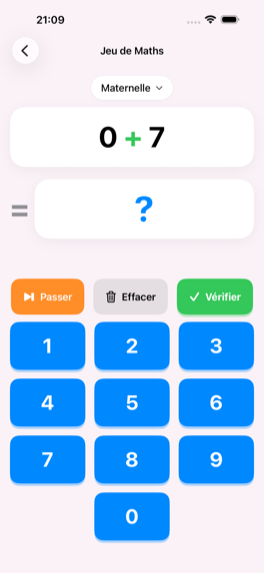 Capture d'écran du jeu d'apprentissage